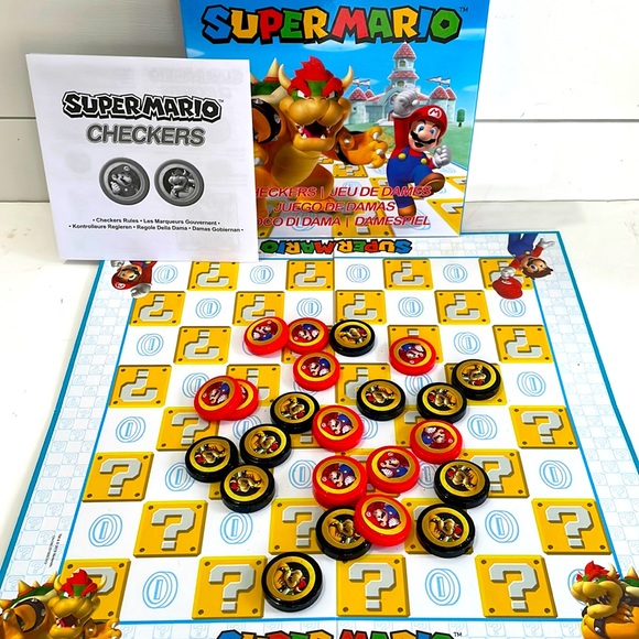 Super Mario Checkers Board Game Nintendo Complete! Like NEW - Picture 1 of 9